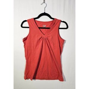 Casual Outdoor Columbia V-Neck Pleated Tank Top Womens Small Orange